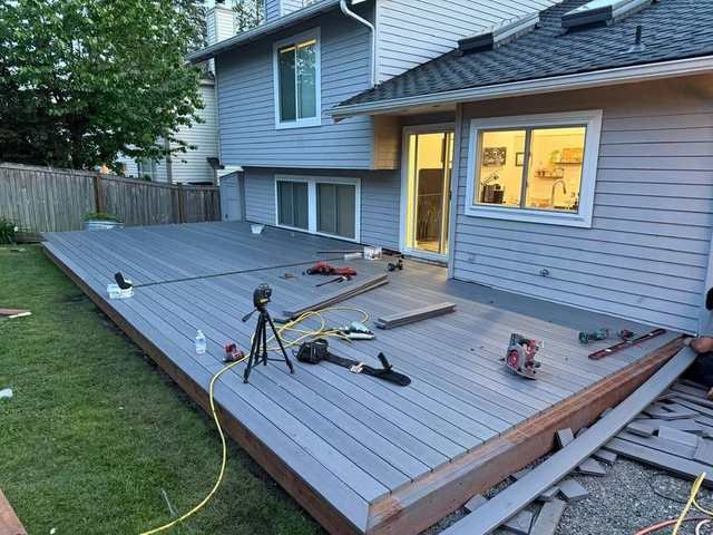 Gray composite deck replacement